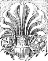 palmet Bij tempel van Vesta in Rome, wijnoogst gravure. vector