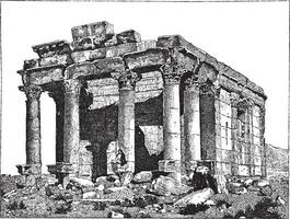 tempel van diocletiaan, palmyra, Syrië, wijnoogst gravure. vector