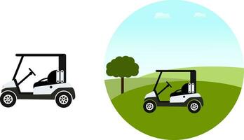 golf kar ,illustratie, vector Aan wit achtergrond.