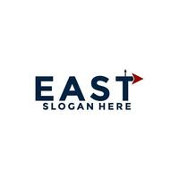 oosten- brief logo met pijl, kompas logo ontwerp vector sjabloon