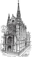 sainte-chapelle in Parijs, Frankrijk, wijnoogst gravure. vector