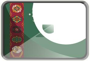 vector illustratie van turkmenistan vlag Aan wit achtergrond.