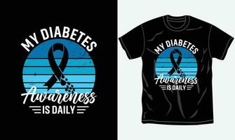 diabetes bewustzijn t-shirt ontwerp, typografie t shirt, vechten, afdrukbare vector het dossier.