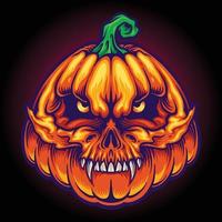 halloween enge schedel jack o lantaarn gezichten illustraties vector