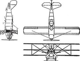 curtis model- 18 ik driedekker, wijnoogst illustratie. vector