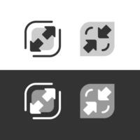 vol scherm, zoom in en zoom uit toetsen concept illustratie glyph icoon ontwerp vector voor ui element
