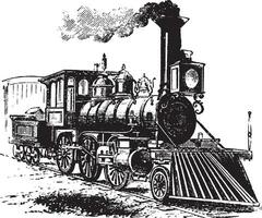 locomotief, wijnoogst illustratie. vector