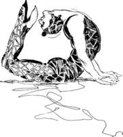 slangenmens, wijnoogst illustratie vector