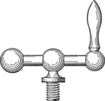 hefboom schaduw, controle van elektrisch, wijnoogst gravure. vector