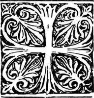 volkslied is een byzantijns kruis wijnoogst gravure. vector