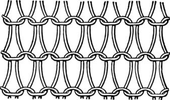 arrangement van loops in gewoon web gemaakt Aan handframe, wijnoogst gravure. vector