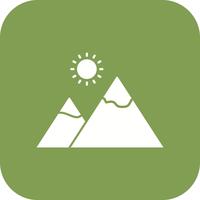 Berg met zon Vector pictogram