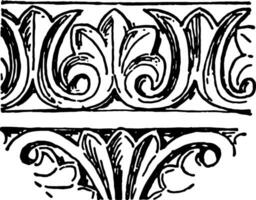 byzantijns band of acanthus blad band herhalen patroon wijnoogst gravure. vector