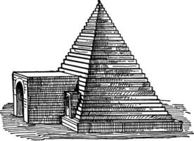 graf Bij abydos, structureel, wijnoogst gravure. vector