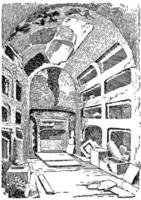 interieur van de catacomben wijnoogst illustratie. vector