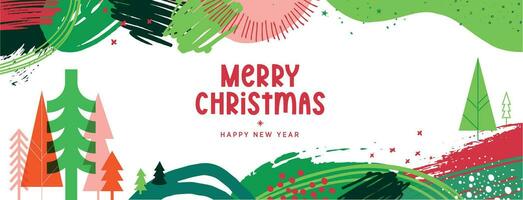 vrolijk Kerstmis en gelukkig nieuw jaar. vector illustratie voor groet kaart, partij uitnodiging kaart, website banier, sociaal media banier, afzet materiaal.