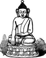 Boeddha wijnoogst illustratie. vector