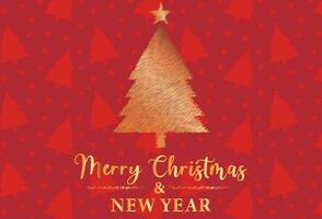 vorstelijk karmozijn viering, vrolijk Kerstmis en gelukkig nieuw jaar elegantie, Kerstmis kaart, Kerstmis boom vector