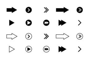 vector set, verzameling van richting teken pictogrammen, pijl symbolen voor web elementen, ui apps