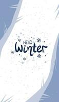 Hallo winter achtergrond behang verhalen haspels sneeuw blauw uw tekst plaats voor tekst sjabloon gemakkelijk web structuur sociaal media ontwerp patroon afdrukken vector