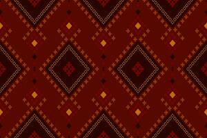 rood traditioneel etnisch patroon paisley bloem ikat achtergrond abstract aztec Afrikaanse Indonesisch Indisch naadloos patroon voor kleding stof afdrukken kleding jurk tapijt gordijnen en sarong vector