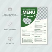 voedsel menu en restaurant folder ontwerp sjabloon vrij vector snel voedsel menu pro vector