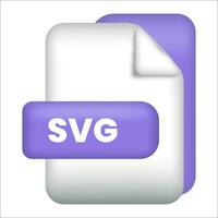 SVG het dossier formaat icoon. SVG het dossier formaat 3d geven icoon met transparant achtergrond. SVG het dossier formaat document kleur icoon vector
