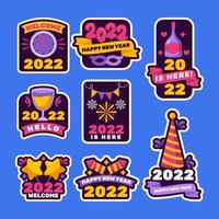 Nieuwjaarsbadges voor 2022 vector