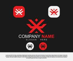 vector zakelijke creatief minimalistische bedrijf brief xk logo ontwerp