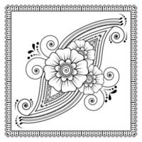 mehndi bloem decoratief ornament in etnische oosterse stijl, doodle sieraad, schets hand tekenen. kleurboek pagina. vector