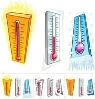 thermometer tekenfilm reeks vector