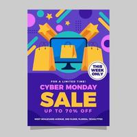 cyber maandag online verkoop poster vector