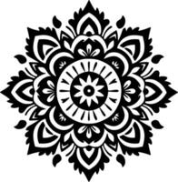 mandala, zwart en wit vector illustratie