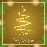 gouden sprankelende kerstboom vector
