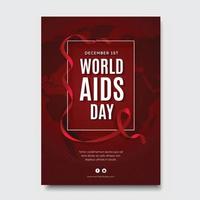 wereld aids dag poster met rood lint vector