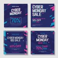 cyber monday social media postset vector