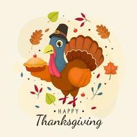 Thanksgiving-evenement met kalkoen vector