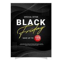 moderne zwarte vrijdag verkoop poster vector