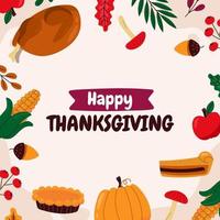 handgetekende Thanksgiving-achtergrond vector