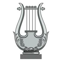 goud harp musical instrument geïsoleerd Aan wit achtergrond.vector vector