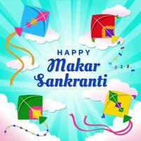 kleurrijke makar sankranti vector