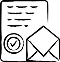 zekerheid brief hand- getrokken vector illustratie