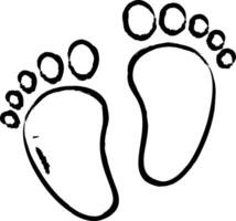 baby voeten hand- getrokken vector illustratie
