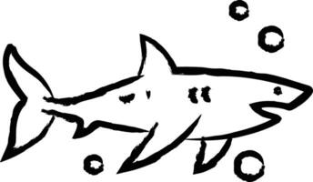 haai hand- getrokken vector illustratie