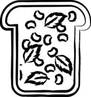 fig amandel geroosterd brood hand- getrokken vector illustratie