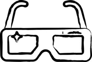 3d bril hand- getrokken vector illustratie