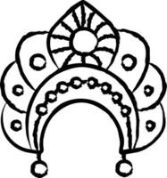 kokoshnik hand- getrokken vector illustratie