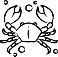 krab hand getekend vectorillustratie vector