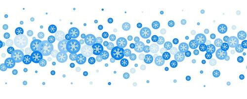 sneeuwvlokken vector achtergrond. winter vakantie decor met blauw kristal elementen. grafisch ijzig kader geïsoleerd Aan wit achtergrond.