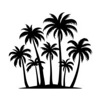 palm boom silhouet icoon. tropisch zwart oerwoud planten. vector Aan wit achtergrond